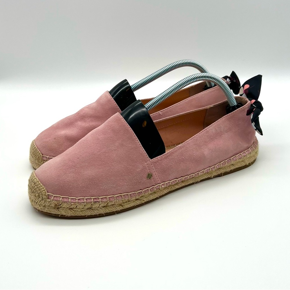 Kate Spade Grayson Womens Shoes Size 11 Pink Suede Bow Espadrille Slip On Flats